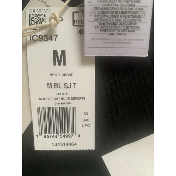 Adidas Classic Logo T-Shirt Athletic Casual Cotton Black Size‎ M - Picture 3 of 8